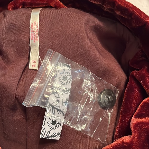 NWT Free People Velvet Military Jacket Blazer New - Picture 8 of 9